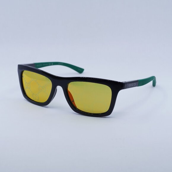 🕶️ New Gucci GG1735S 005 Sunglasses - Black with Green Frame, Yellow Lenses